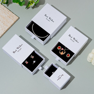 Hot bán biểu tượng tùy chỉnh hình chữ nhật trượt ngăn kéo sang trọng tông Giấy hộp đồ trang sức với mô hình vuông cầm tay hộp đồ trang sức - Product Image 2
