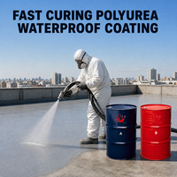Revêtement imperméabilisant polyuréthane bicomposant à séchage rapide, résistant aux UV, pour ponts, murs extérieurs, sous-sols, imperméabilisation 5 ans