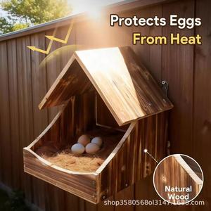 Nichoirs en bois pour poulailler, en bois massif, écologiques, habitat pour volailles avec isolation naturelle et fabrication soignée - Product Image 2