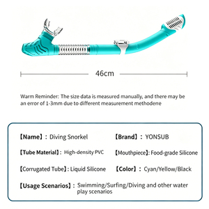 YONSUB <span class=keywords><strong>Tube</strong></span> de plongée unisexe, tuba sec en silicone flexible, plongée sous-marine, apnée, pêche sous-marine, natation, kayak, réglable - Product Image 4