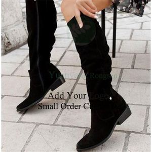 <span class=keywords><strong>Botas</strong></span> Altas <span class=keywords><strong>de</strong></span> Tacón Alto Negras <span class=keywords><strong>de</strong></span> Gamuza con Punta en Pico para Mujer <span class=keywords><strong>de</strong></span> Oficina, <span class=keywords><strong>Botas</strong></span> Altas hasta el Muslo para Bailarina Exótica - Product Image 4
