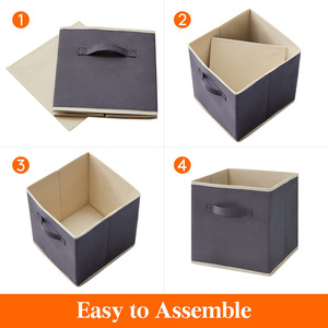 Cross-Border Lidless Clothing Organizer Dobrável Modern Non-Woven Praça Caixa De Armazenamento para Desktop e Guarda-Roupa Gaveta - Product Image 4