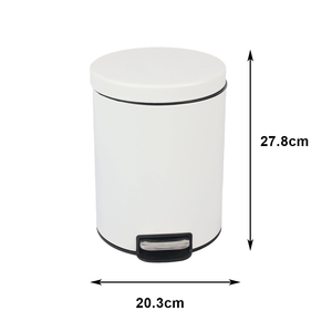1.3 Gallon Sang Trọng Thùng Rác Có Thể Kim Loại Màu Trắng Nắp Hộ Gia Đình Hiện Đại Chất Thải Bộ Sưu Tập Thùng Pet Bằng Chứng Văn Phòng Đạp Chất Thải Bin Cho Trong Nhà - Product Image 6