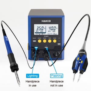 สถานีบัดกรีดิจิตอลแบบสองพอร์ต 200W รุ่นใหม่ FX-972 สำหรับงานหนัก หัวแร้ง T39 ปราศจากสารตะกั่ว ได้มาตรฐาน ESD/RoHS อุณหภูมิ 50-450 องศาเซลเซียส ขนาดกะทัดรัด - Product Image 4