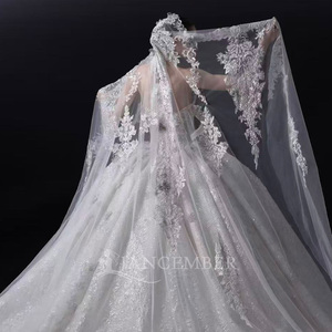Lsgz01 Superbe Robe de Mariée Sirène à Col Montant Effet Illusion, Manches Longues, Ornée de Perles et de Dentelle, Traîne Cathédrale, Jancemebr - Product Image 3
