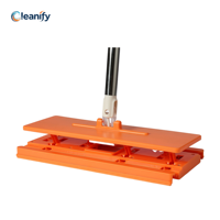 Serpillère plate en gros avec chiffons de nettoyage remplaçables, manche en acier inoxydable 3 sections, plateau 25,5x11cm