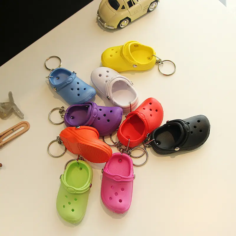 Mignon Y2K 3D Mini Pantoufle Chaussures Porte-clés pour Femmes EVA Plage Trou Petit Crocs Chaussure Sac À Dos Pendentif Sac Porte-clés Bijoux