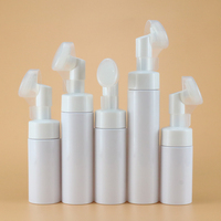 Flacon cosmétique vide en plastique PET blanc avec bouchon pompe moussante, flacon en plastique pour nettoyant visage