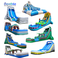 Toboggan gonflable commercial de nouvelle conception bon marché aire de jeux extérieure château plein d'entrain jardin palmier toboggan pour enfants adultes
