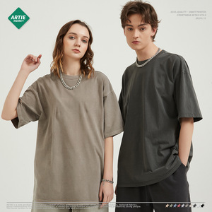 Oem Wholesale Washed Tee Heavy Weight <b>Tshirt</b> Dtg Black Oversized T-Shirt Men'S Graphic Acid Wash Vintage Custom T Shirt - Product Image 2