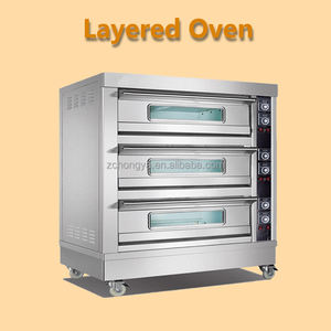 فرن غاز بثلاث طبقات وست صواني، فرن بخاري لخبز الخبز للاستخدام التجاري، فرن متعدد الطبقات - Product Image 4