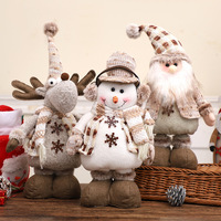 Figurines de table neutres en tricot (Élan, Gnome, Bonhomme de neige) pour Noël, l'hiver, la décoration de cheminée et de fête, et comme cadeau