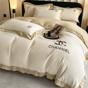 Classe semplice ricamo floreale in velluto di latte addensato Set di quattro pezzi <span class=keywords><strong>autunno</strong></span> inverno caldo per neonati materni lenzuola per la casa - Product Image 1