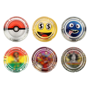 Design créatif, cendrier rond en verre avec logo personnalisé pour cigarettes, boîte d'emballage, accessoires pour fumeurs, cendrier - Product Image 2
