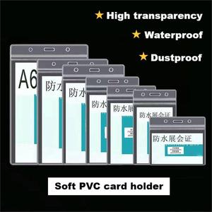 Porta Badge in <span class=keywords><strong>PVC</strong></span> Trasparente Morbido all'Ingrosso, Impermeabile con Cerniera Richiudibile, Custodia per Tessere Identificative - Product Image 2