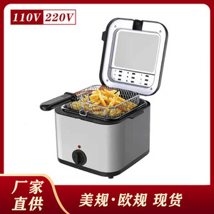 Friteuse électrique 110V 220V en acier inoxydable carrée, facile à nettoyer, pour faire frire des morceaux de poulet et des frites - Product Image 5