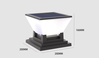 Lampadaire solaire LED étanche IP65, corps en ABS, garantie 2 ans, pour jardin, villa, aménagement paysager, 200*200*165mm, 30W, 3000K+4000K+6000K