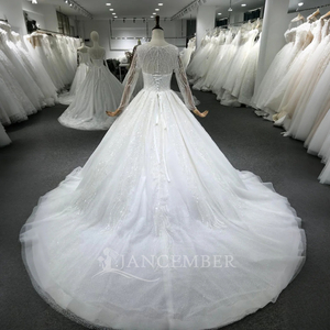 Vestido de Novia Personalizado con Cuentas y Lentejuelas, Vestido de Princesa con Mangas Largas, Vestido de Novia Árabe Lsbh18 - Product Image 2