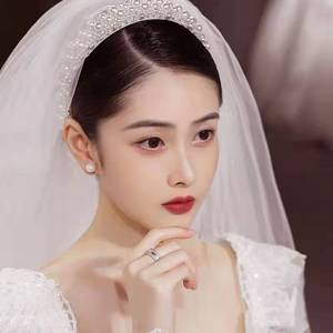 Fascia per capelli con perle da sposa fascia per capelli in tessuto di cristallo principessa abito da festa di nozze accessori per fasce per capelli <span class=keywords><strong>orecchini</strong></span> per copricapo - Product Image 1