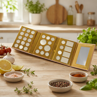 Palette à paupières vide, triple pliage avec miroir, logo personnalisé OEM, étui magnétique à 3 sections pour maquillage, DIY fard à paupières