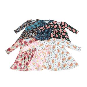 Nouvelle robe tourbillonnante pour fille, imprimé vache, robe bébé à manches longues, boutique de vêtements pour bébé - Product Image 2