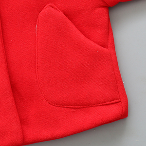 wholesale winter bow red warm baby girls button hoodie woolen thick coats kids child winter cute ear coat - Product Image 3