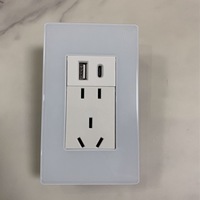 Prise Standard TEPY-CUSB pour l'Exportation, Marque Chinoise, Prise Double USB avec Panneau en Verre pour Royaume-Uni, États-Unis, Australie, Afrique du Sud
