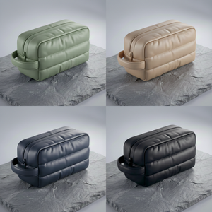 Neceser Acolchado Impermeable, Bolsa <span class=keywords><strong>de</strong></span> Aseo Acolchada, Estuche Cosmético <span class=keywords><strong>de</strong></span> Cuero PU Mate para Hombre, Organizador <span class=keywords><strong>de</strong></span> Viaje para el Cuidado Personal - Product Image 6