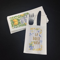 Serbet Kertas Linen Putih/Warna/Hitam 1/2 lapis, Tisu Sekali Pakai, Handuk Makan, Serbet Kertas Airlaid untuk Pernikahan