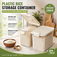 Contenedor de Almacenamiento de Arroz Rectangular de Plástico Sofisticado, Estilo Nórdico, para Uso Doméstico, a Prueba de Insectos, a Prueba de Humedad, Caja Sellada