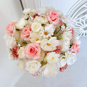 Customization <b>Artificial</b> <b>Flower</b> Ball White Peony Magnolia <b>Hydrangea</b> Centerpiece Pink Rose Mixed Arrangement Wedding Decoration - Product Image 6