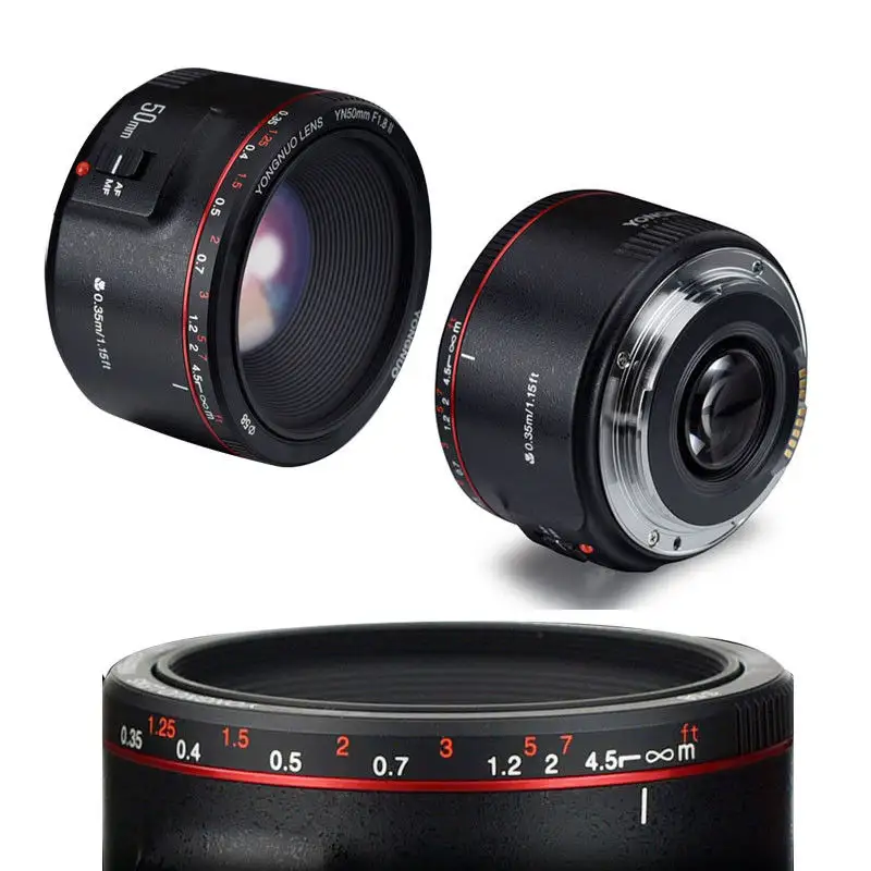 YONGNUO YN50mm F1.8 Lens YN50mm F1.8 II Lens EF 50mm for Canon Large Aperture Auto Focus Lenses For 700D 750D 800D 5D Mark II IV