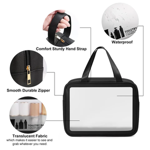 透明トラベルポーチ キューブハンドル付きPVC収納バッグ (ジッパー付き) - Product Image 4