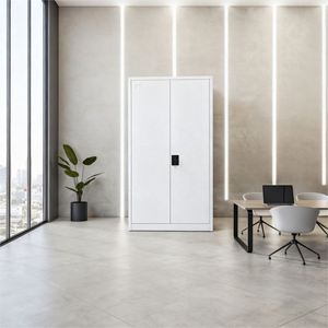 2 Swing Door Steel <b>File</b> Cabinet Metal Filing Cupboard Office Furniture - Product Image 1