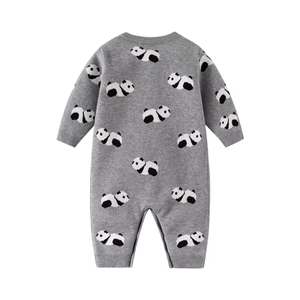 Trẻ Em Cậu Bé Cô Gái Gấu Trúc Mô Hình Dài Tay Áo Romper Cho Trẻ Sơ Sinh Mềm Cotton Phim Hoạt Hình Dệt Kim Romper Trẻ Sơ Sinh Đan Áo Len Jumpsuit - Product Image 4