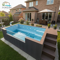 Piscine hors sol portable pour couples, design contemporain en fibre de verre, jacuzzi extérieur, idéale pour les escapades estivales en spa et resorts.