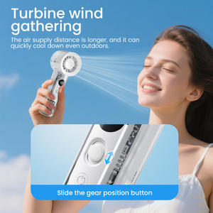 Handheld Bladeless Fan With LED Display 3000mAh Battery <b>Cool</b> Wind Outdoor Use - Product Image 3