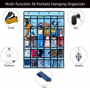 Classroom Foldable Heavy Duty Eco-Friendly Wall-Mounted 5-Layer Storage Bag 30 Clear Pockets for Cell Phone Calculator Holder - Product Image 6
