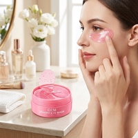Masque pour les yeux en gel de silicone à la caféine et au collagène 24k rose, anti-gonflement, anti-âge, amélioration de la fermeté, hydratation et maintien de l'hydratation