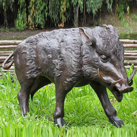 Sculpture professionnelle de grand sanglier en bronze, fabriquée en Chine