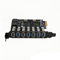 Kartu Ekspansi 7 Port PCIe ke USB 3.0 5Gbps Bus Powered Rear IO untuk PC Desktop Chipset NEC VIA