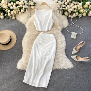 Professional Supplier Ladies Two Piece Skirt Two Piece Skirt Set 2022 Knitted Two Piece Set Skirt