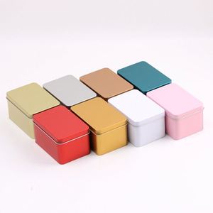 Caja de lata de color sólido de forma rectangular Impresión personalizada Chocolate con tapa al ras Coleccionables de metal blanco Latas de estaño Caja de lata - Product Image 6