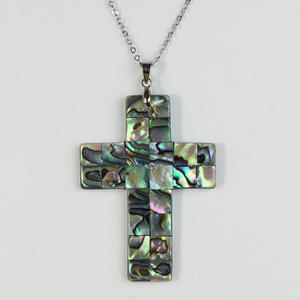 Collana con Ciondolo a Goccia d'Acqua in Conchiglia Naturale di Abalone con Catena in Bambù, Ideale per Gioielli Transfrontalieri - Vendita all'Ingrosso - Product Image 1