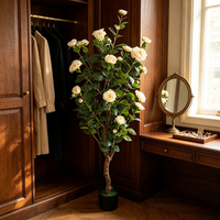 Nouvelle Décoration de Style pour Événements de Mariage : Arbre Artificiel en Pot de Camélia Fleurie, Décorations de Noël et de Fêtes pour l'Extérieur