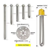 Pemanas Tabung Titanium BRIGHT 400V 15KW 3U, Elemen Pemanas Listrik dengan Thermowell