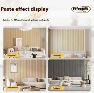 UDK现代不干胶3D木质泡沫格栅客厅或卧室背景墙防水墙贴厂家价格 - Product Image 6