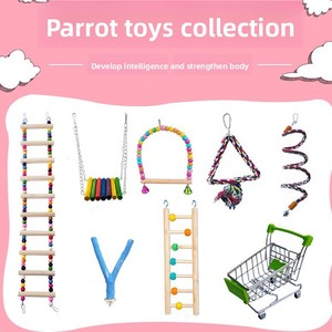 Accessoires <span class=keywords><strong>de</strong></span> jouets <span class=keywords><strong>pour</strong></span> oiseaux : Balançoire, anneau suspendu, échelle nuage, échelle <span class=keywords><strong>de</strong></span> cage à oiseaux en fil <span class=keywords><strong>de</strong></span> fer et bois, sûre <span class=keywords><strong>pour</strong></span> les calopsites, <span class=keywords><strong>pour</strong></span> la grimpette et la mastication - Product Image 2