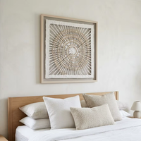 Décoration murale géométrique abstraite en 3D faite à la main, peinture artistique originale avec pulpe de papier texturée, décoration moderne pour la maison