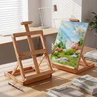 Chevalet de table robuste MEEDEN en bois de hêtre massif, réglable, pour artistes, modèle AFE-6068-YM